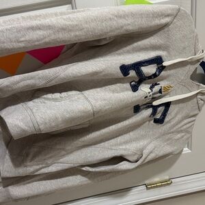 Abercrombie & Fitch Gray Hoodie with Navy Accents
